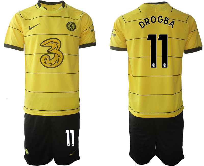 Men 2021-2022 Club Chelsea away yellow #11 Soccer Jersey
